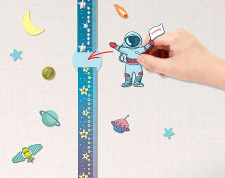 Miarka wzrostu zdrapka dla chłopców kosmiczna przygoda
