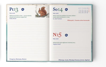 Kalendarz 2026 dzienny Natura Wilki