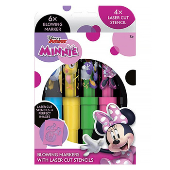 Markery dmuchane Minnie 6 sztuk + szablony