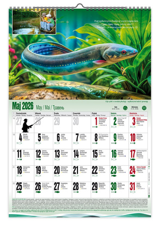 Kalendarz 2026 ścienny Wędkarski A3 V6