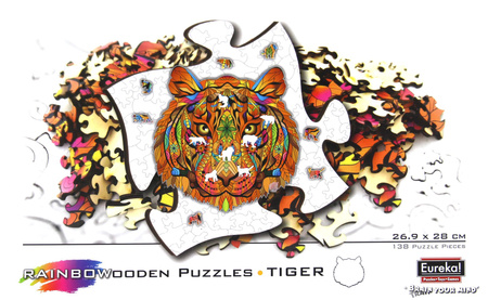 Puzzle 138 drewniane kolorowe Tygrys