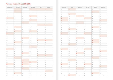 Kalendarz akademicki 2025/2026 A5T PCV bezbarwny EKO
