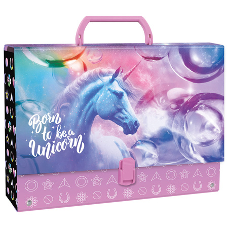 Teczka z rączką gruba jednorożec 15