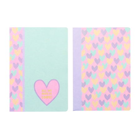 Zeszyt A4 48 kartek 90g w kratkę HEARTS