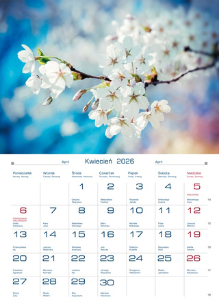 Kalendarz 2026 Domowy Barwy Natury