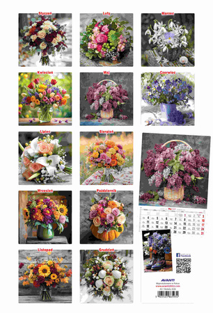 Kalendarz 2026 A3 Bukiety A3-1