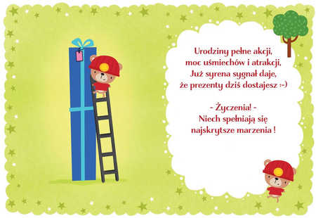 Karnet B6 Straż pożarna 4 Urodziny