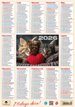 Kalendarz 2026 listkowy KLB4 1szt.mix