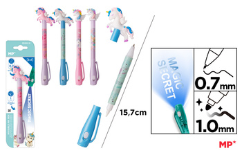 Długopis Szpiegowski MP UV z podwójną końcówką Jednorożce blister 1szt.mix