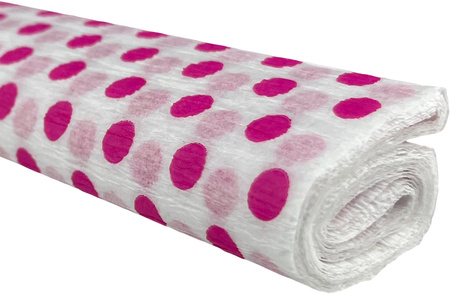 Paczka Bibuła marszczona 50x200 kropki różowe na białym 10 rolek