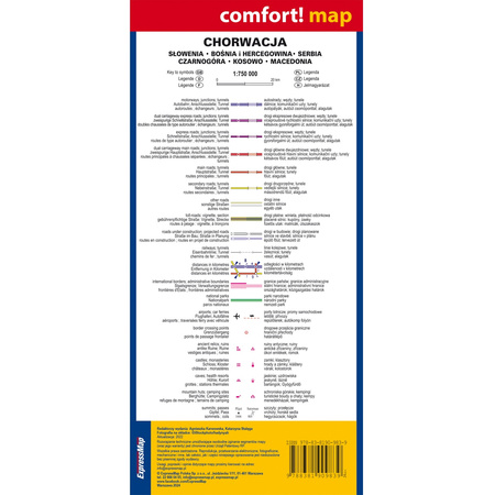 Chorwacja mapa samochodowa 1:750 000 laminat 2024