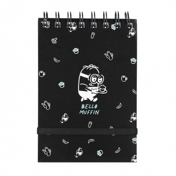 Kołonotes A6 96k. kratka zamykany na gumkę Minionki