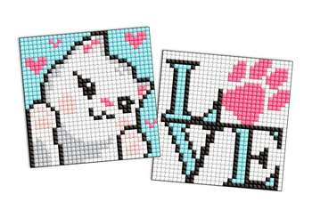 Diamentowa mozaika na magnesie IDEYKA 9x9 cm kids Uroczy Kotek