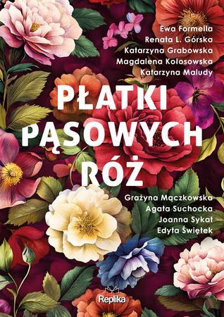 Płatki pąsowych róż