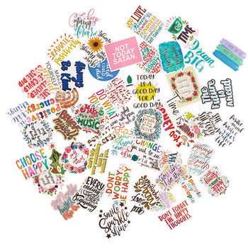 Naklejki winylowe slogany motywacyjne 50 szt.