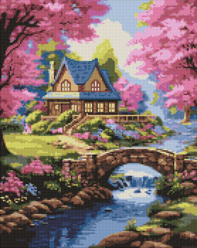 Diamentowa mozaika IDEYKA 40x50 cm Dom w kwiatach