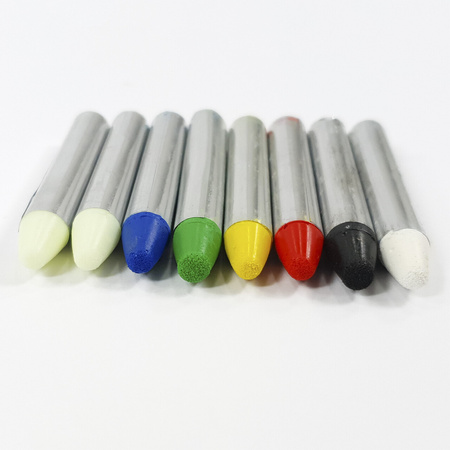 Kredki do twarzy Kidea 8 szt. (2 świecące w ciemności)