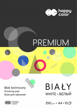 Paczka Blok techniczny biały A4 Premium 250g Happy Color 20sztuk