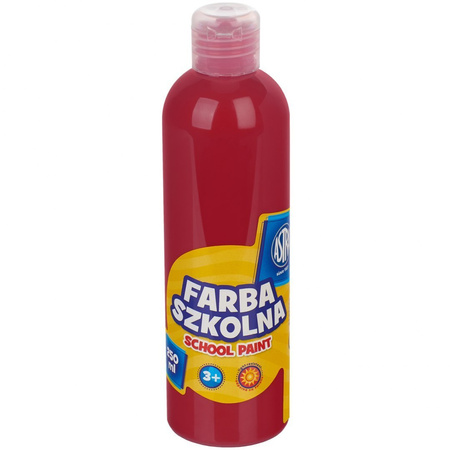 Farba szkolna naturalna tempera Astra 250 ml czerwona ciemna