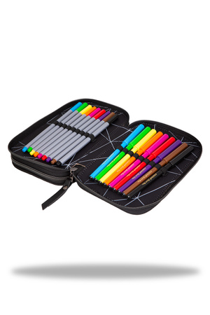 Piórnik 2-komorowy z wyposażeniem Disney 100  jumper 2 black collection