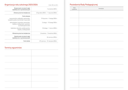 Kalendarz nauczyciela 2025/2026 B6T PCV bezbarwny KOTY