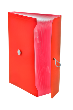 Teczka A4 PP harmonijkowa z gumką czerwona