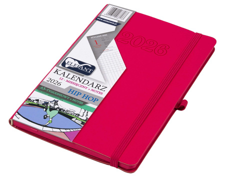 Kalendarz 2026 12 m-cy. Hip hop A5 tygodniowy różowy