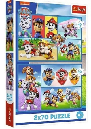 PUZZLE "2x70 - Psi Patrol rządzi" / Viacom PAW Patrol FSC Mix 70% 34441