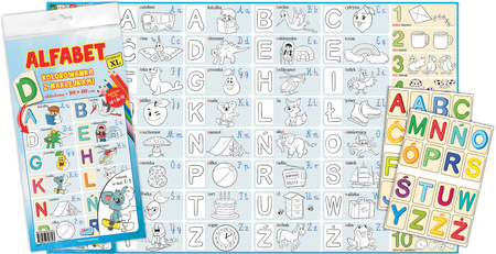 Kolorowanka XL Alfabet z naklejkami