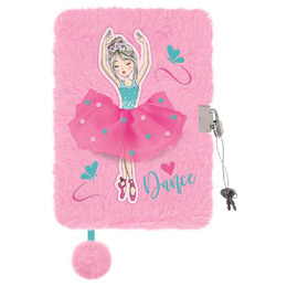 Pamiętnik A5 Włochacz  z kłódką 3D Ballerina