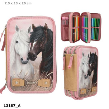 Piórnik potrójny z wyposażeniem Miss Melody Dusty Rose 13187A