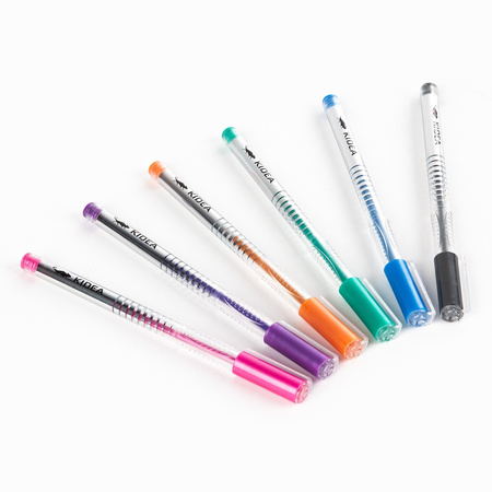 Długopisy żelowe metaliczne Kidea 6 kolorów