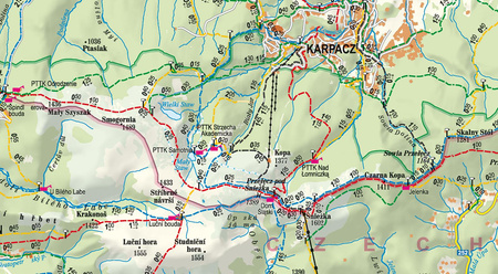 Karkonosze mapa turystyczna laminat mini 2022