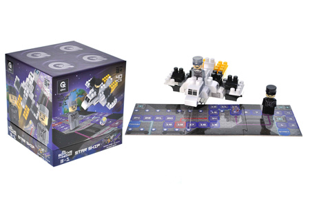 Klocki konstrukcyjne Block&Steps Statek kosmiczny + Gra planszowa 3w1