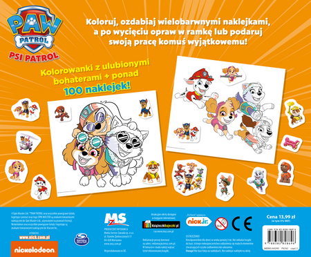 Barwne zabawy piesków. Psi Patrol. Czas na kolor