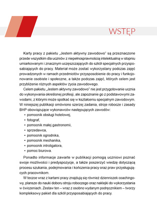 Jestem aktywny zawodowo Karty pracy dla uczniów szkół specjalnych przysposabiających do pracy