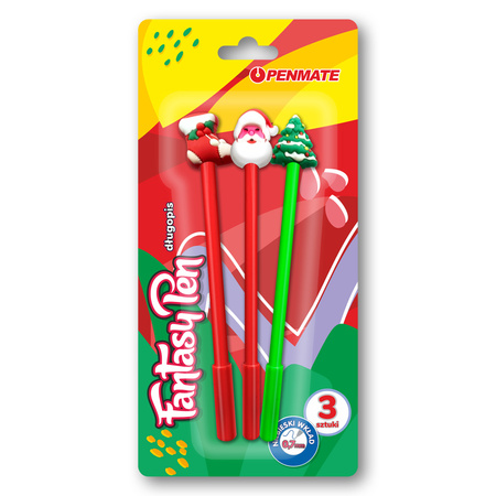 Długopis fantazyjny świąteczny 3 szt. na blistrze Penmate