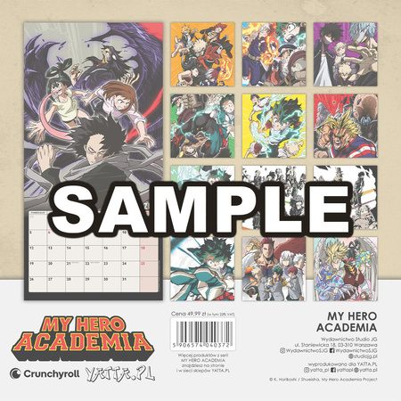 Kalendarz 2026 My Hero Academia ścienny
