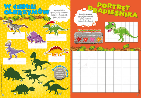 Kolorowe olbrzymy. Lubię Dinozaury. Rysowanki z bajecznymi tatuażami