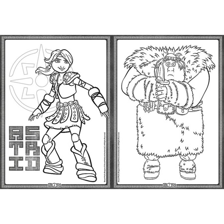 Jak wytresować smoka. Kolorowanka. Malbuch. Colouring book. How to train your Dragon