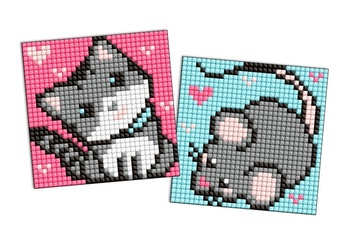 Diamentowa mozaika na naklejce IDEYKA 9x9 cm kids Szarzy Przyjaciele