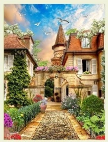 Diamentowa Mozaika Uliczka brukowana koło dworku NO-1008544