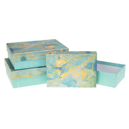 Pudełka ozdobne na prezenty PUG-Blue-22001-PR-HS 3 sztuki