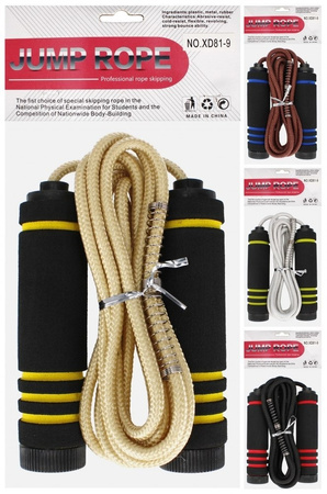 Skakanka sznurkowa z piankowymi uchwytami 1 szt.mix