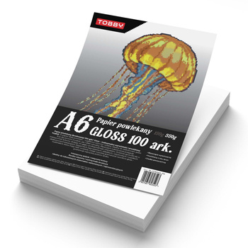 Papier A6 powlekany kredowany gloss 100 ark.350g