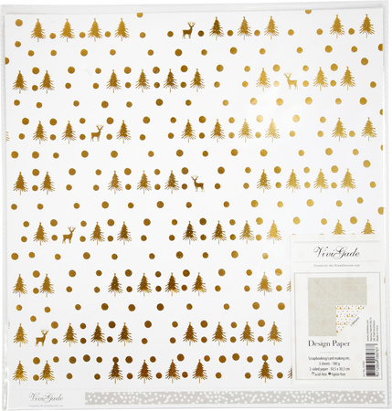 Papier ozdobny Deer and dots 30,5x30,5cm 180g 3 arkusze edycja limitowana