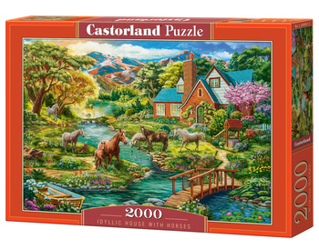 Puzzle 2000 Idyllic House with Horses C-200931-2