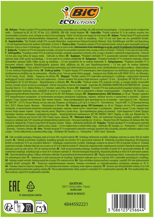 Pudełko Długopis BIC Round Stic Ecolutions czarny 60 szt.