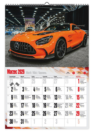 Kalendarz 2026 ścienny Super Cars A3 VD17