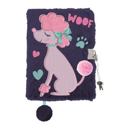 Pamiętnik A5 Włochacz z kłódką 3D My Little Friend Lady Poodle 96 k.